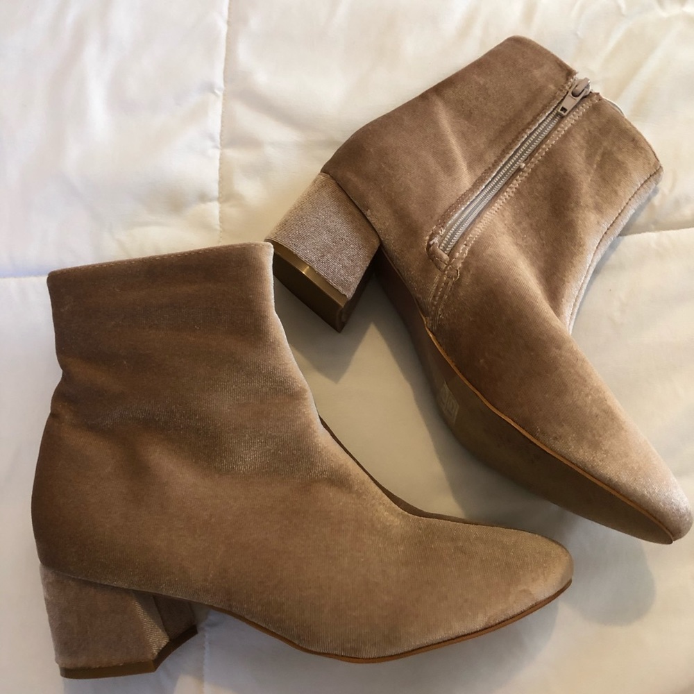 Light Pink Velvet Booties from RUE21